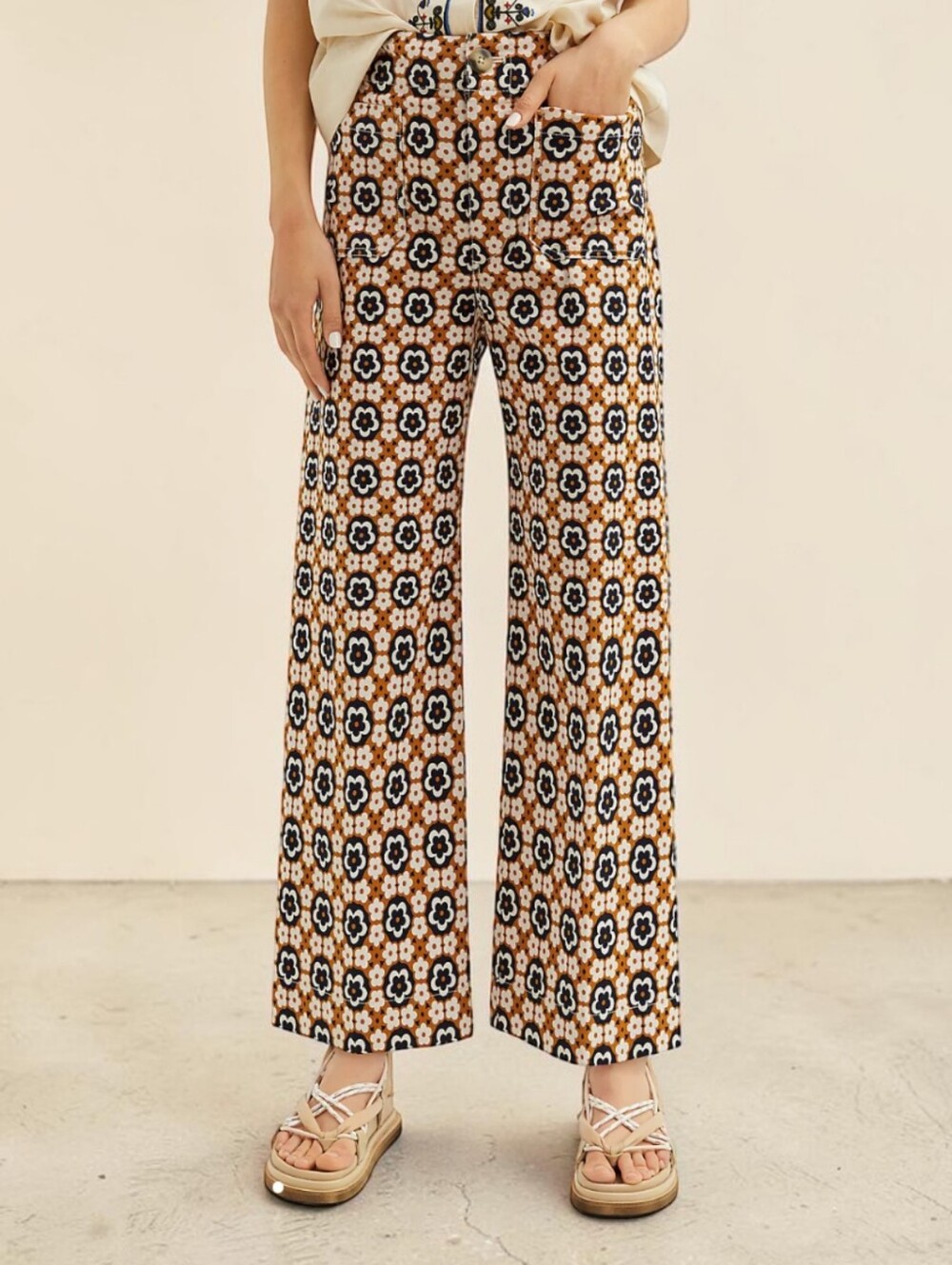 Maeve Anthropologie Colette Cropped Wide-Leg Pants 29P